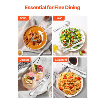 VEVOR 30-Piece Silverware Set Stainless Steel Cutlery Flatware Utensils for 6