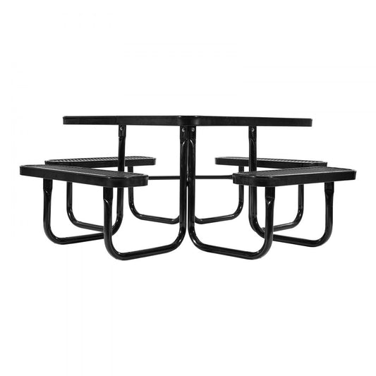 VEVOR Picnic Table Weather Resistant Steel Patio Dining Furniture Set Outdoor