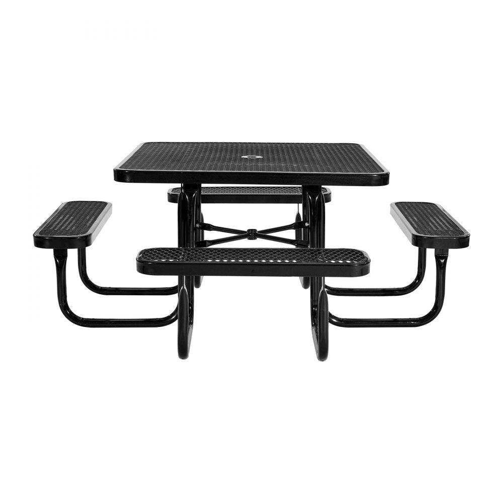 VEVOR Picnic Table Weather Resistant Steel Patio Dining Furniture Set Outdoor