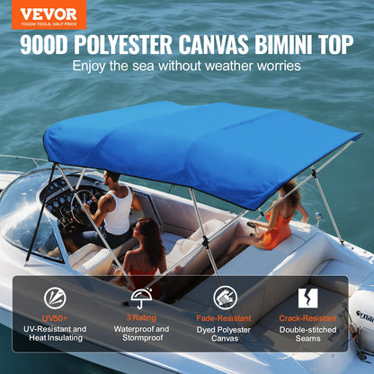 VEVOR 4 Bow Bimini Top Boat Cover, 900D Polyester Canopy with 1" Aluminum Alloy