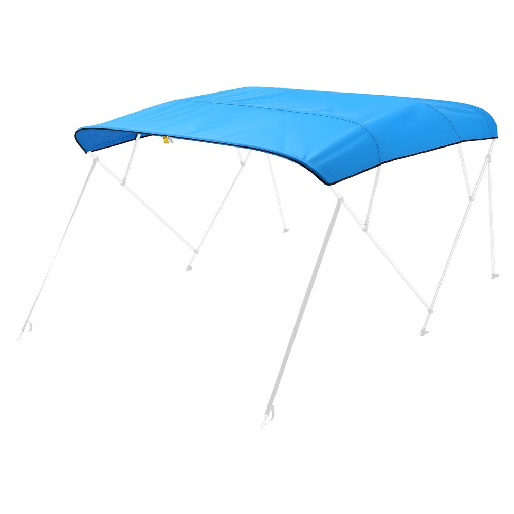 VEVOR 4 Bow Boat Bimini Tops 96"Lx(97"-103")W Awning Top Replacement Pacific Blue