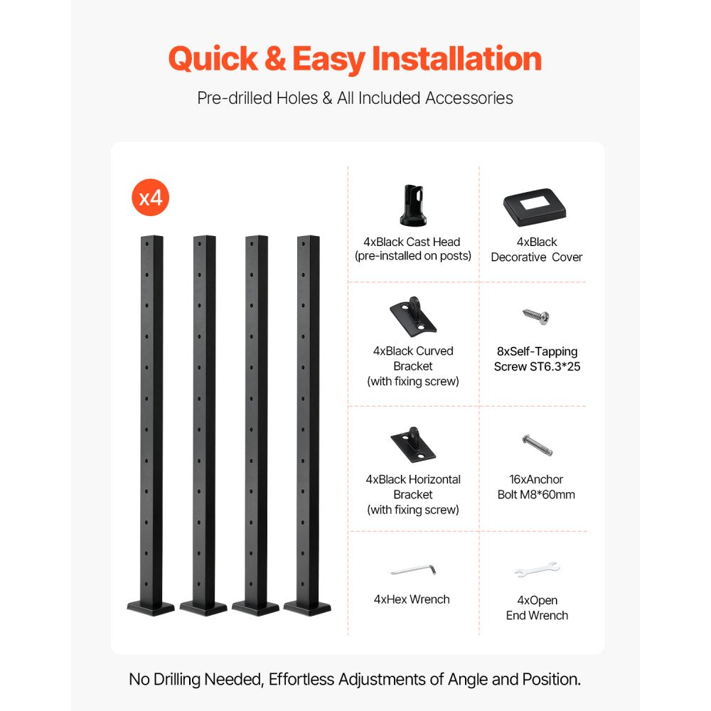 Cable Railing Post 42x1x2 In Horizontal-Hole Post 4JZLGZXHS106REP67001V0