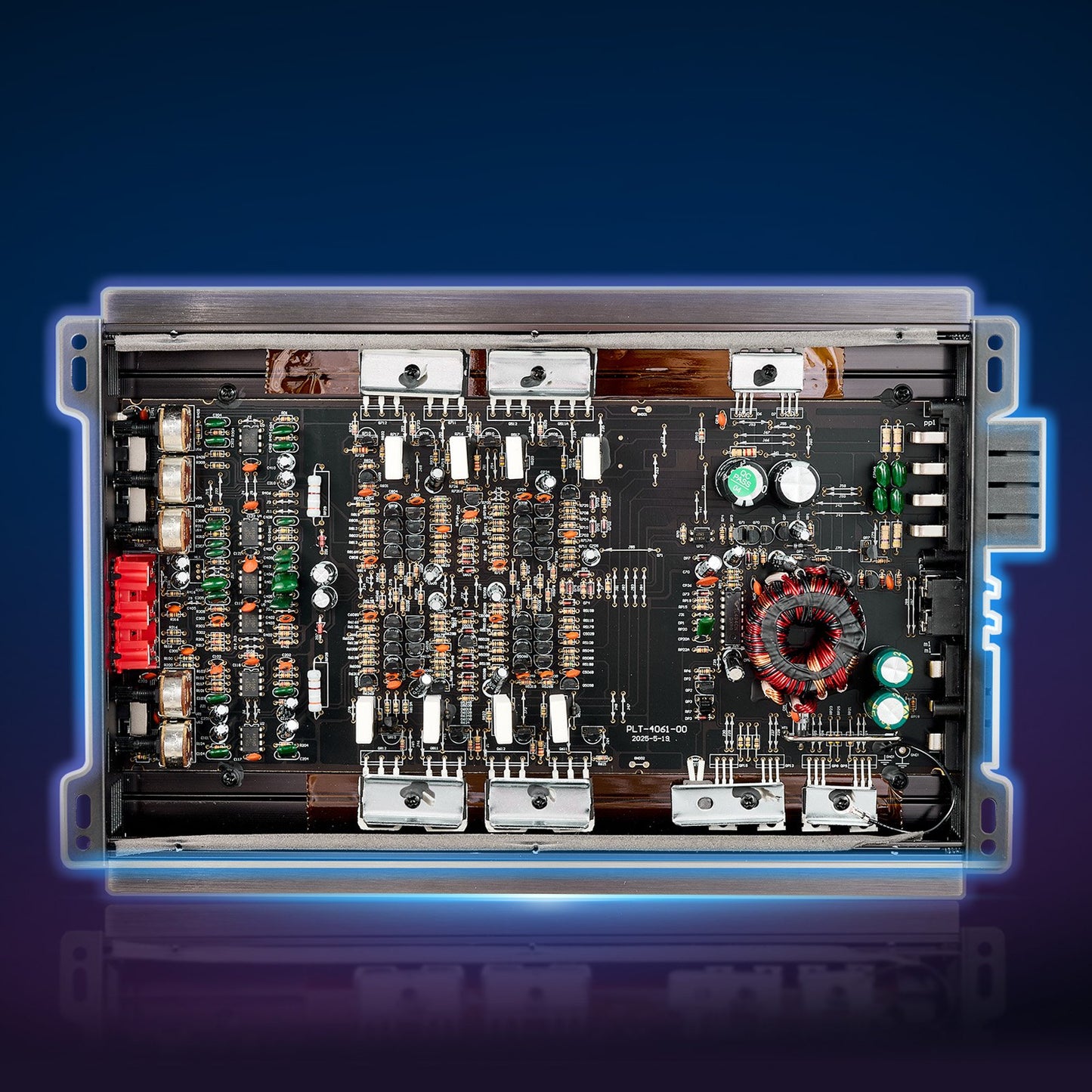 Car Audio Amplifier, 4-Channel Bridgeable Car Amplifier, Multichannel Class AB Stereo Amp, Max. 4 x 200W at 4 Ohms / 4 x 400W at 2 Ohms, High Output, for SUVs, Pickups, and Off-Road Vehicles