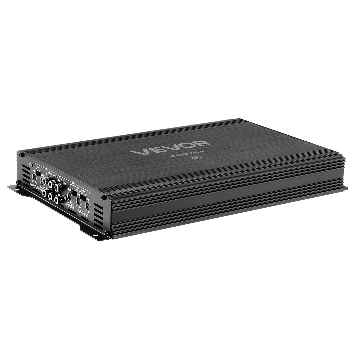 Car Audio Amplifier, 4-Channel Bridgeable Car Amplifier, Multichannel Class AB Stereo Amp, Max. 4 x 250W at 4 Ohms / 4 x 500W at 2 Ohms, High Output, for SUVs, Pickups, and Off-Road Vehicles