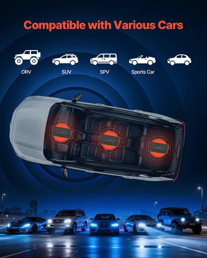 Car Audio Amplifier, 4-Channel Bridgeable Car Amplifier, Multichannel Class D Stereo Amp, Max. 4 x 272W at 4 Ohms / 4 x 400W at 2 Ohms, High Output, for SUVs, Pickups, and Off-Road Vehicles