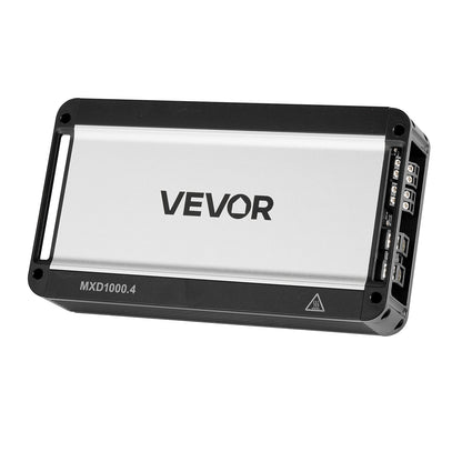 Car Audio Amplifier, 4-Channel Bridgeable Car Amplifier, Multichannel Class D Stereo Amp, Max. 4 x 500W at 4 Ohms / 4 x 1000W at 2 Ohms, High Output, for SUVs, Pickups, and Off-Road Vehicles