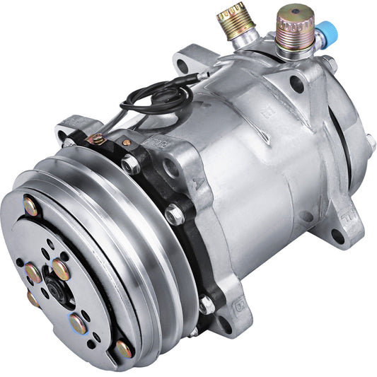 Vevor AIR CONDITION COMPRESSORS SANDEN 508 STYLE NATURAL FINISH V BELT FLARE FITTINGS