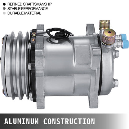 Air Conditioner Compressor Sanden 508 Style, Aluminum, 5 kg, 12V, Polished Finish
