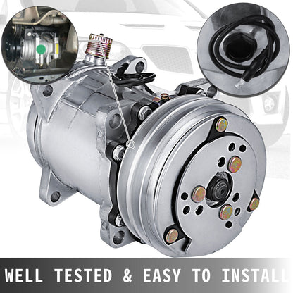 Air Conditioner Compressor Sanden 508 Style, Aluminum, 5 kg, 12V, Polished Finish