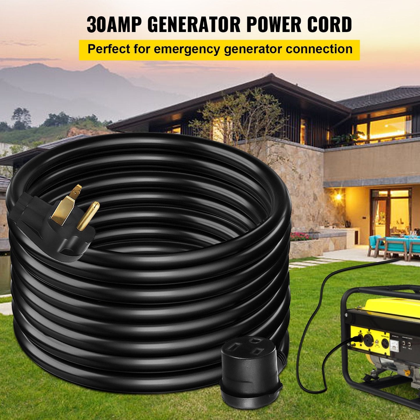 50-Foot 30A Heavy-Duty Welding Extension Cord for MIG/TIG/Plasma, 12.5kW Capacity