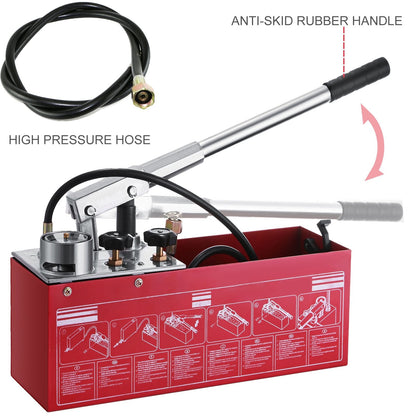 Hydraulic Test Pump 50 Bar, 725 PSI, 3.2 Gallon Tank, for Pipeline & Irrigation