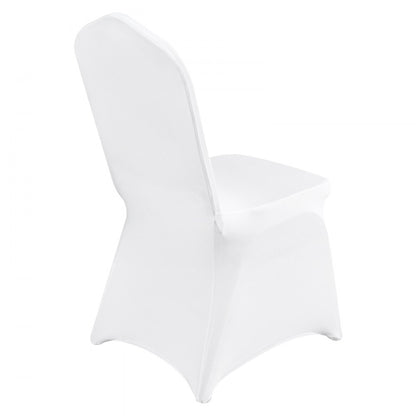 VEVOR Stretch Spandex Folding Chair Covers, Universal Fitted Chair Cover, Removable Washable Protective Slipcovers, for Wedding, Holiday, Banquet, Party, Celebration, Dining (50PCS White)