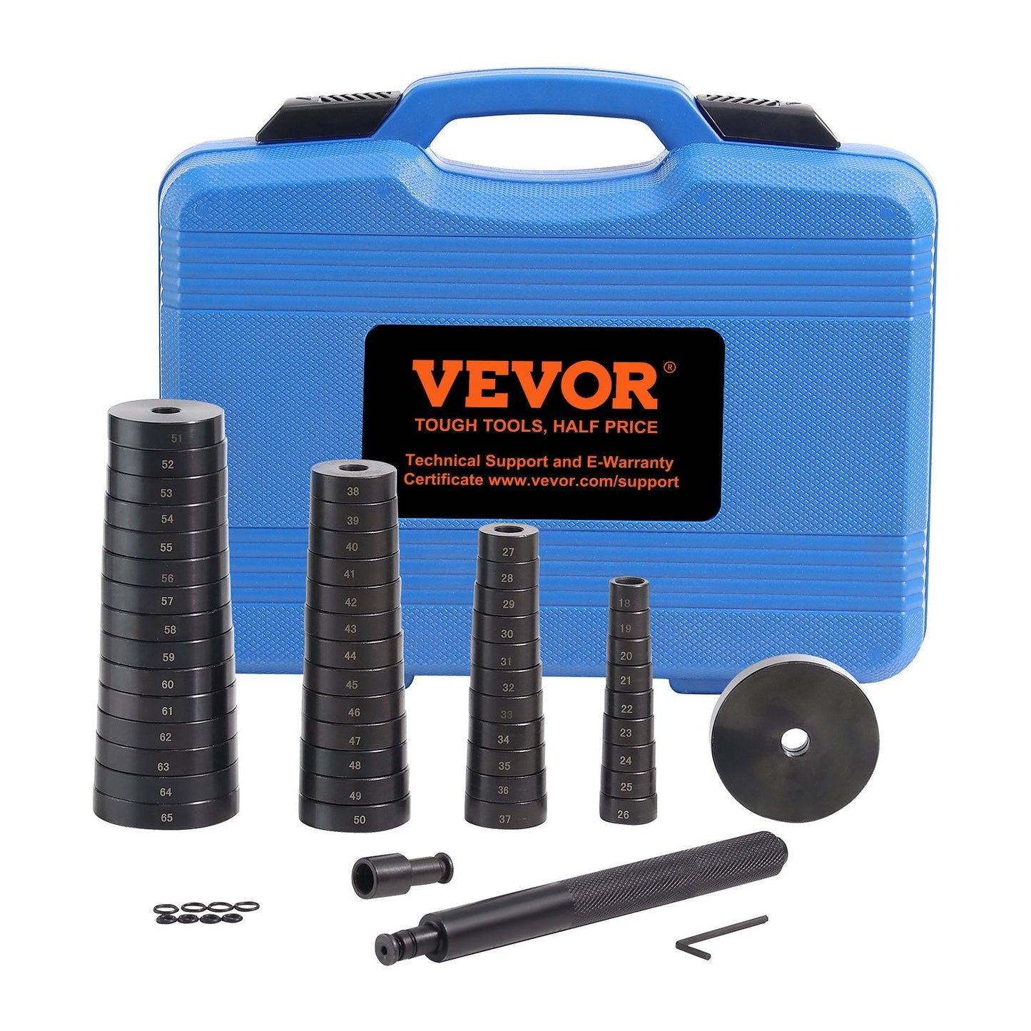 52-Piece Bushing Press Kit for Bearings & Seals, Disc Size 18 mm-74 mm