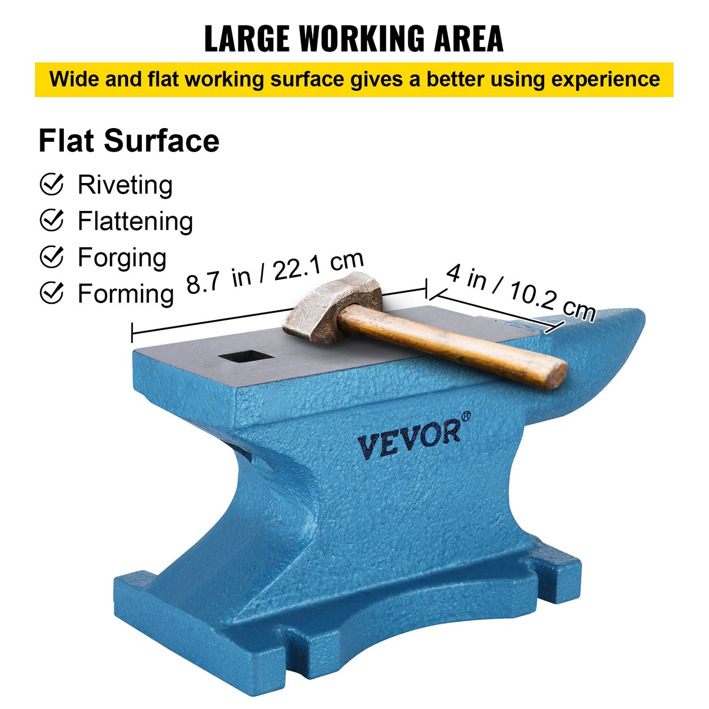 VEVOR Single Horn Anvil 55Lbs, Cast Iron Anvil Blacksmith Withstands Heavy Blows,Anvil