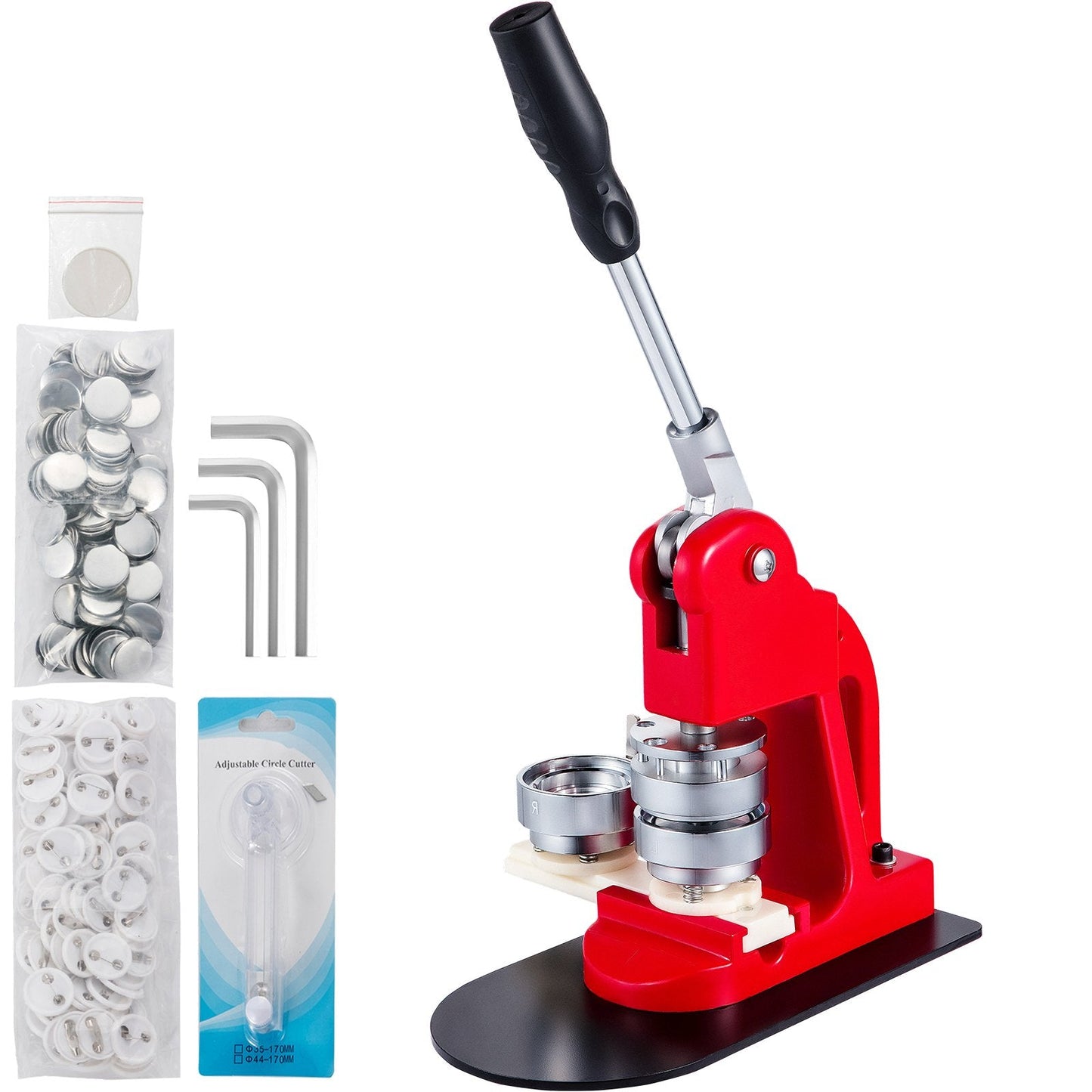 58mm Button & Badge Maker Machine with 500 Buttons, Heavy Duty & User-Friendly