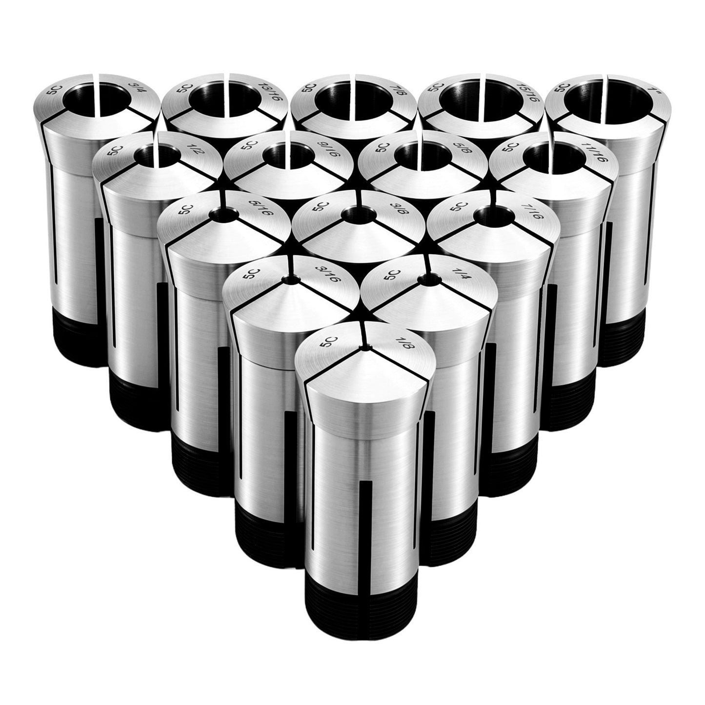 5C Collet Set 1/8"-1" 15 Piece Precision 5C Round Collet Chuck Set, for Milling Machine Drill Presses, 0.0008" TIR High Concentricity, Lathe Chuck Tool with Storage Case, Hardened & Ground