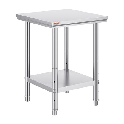 VEVOR Non-magnetic Stainless Steel 610x610mm Commercial Kitchen cooking Table 50mm
