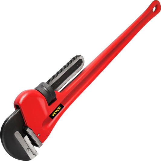 VEVOR 60" Cast Iron Handle Heavy-Duty Hook Jaw Straight Pipe Wrench