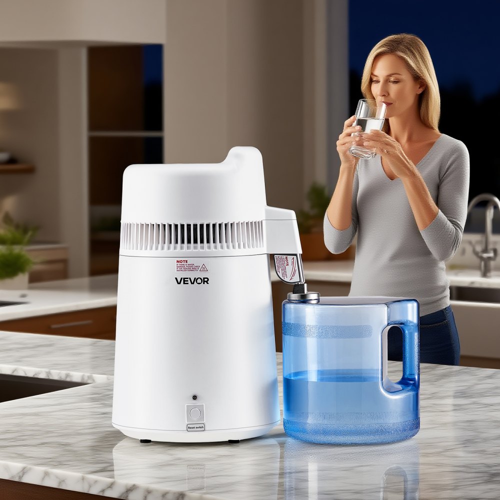 6L Water Distiller Home Countertop Purifier Machine 900W Plastic Container