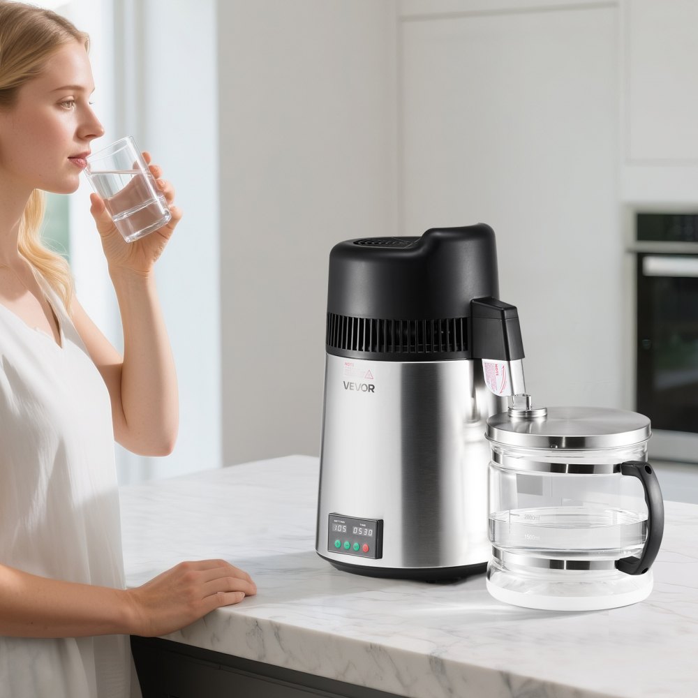 6L Water Distiller Home Countertop Purifier Machine 900W Stainless Steel