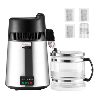 6L Water Distiller Home Countertop Purifier Machine 900W Stainless Steel