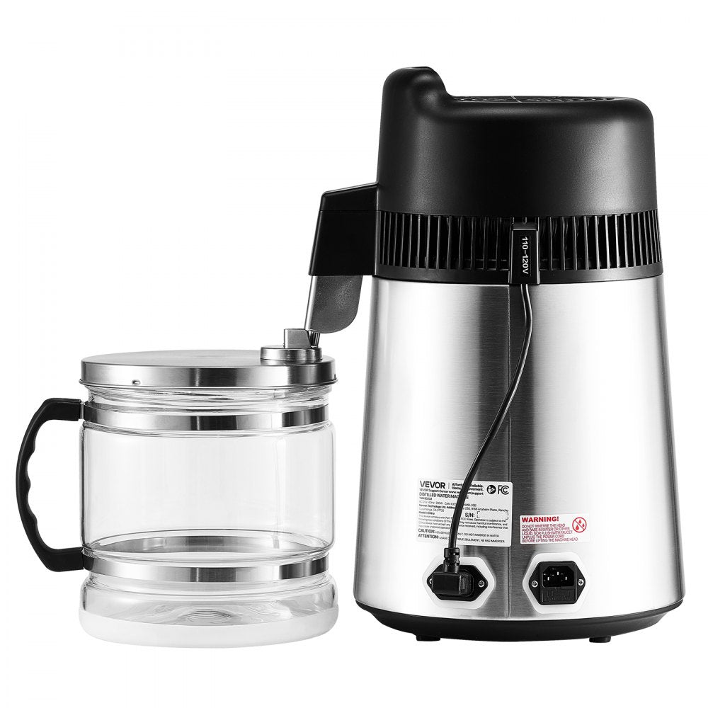 6L Water Distiller Home Countertop Purifier Machine 900W Stainless Steel