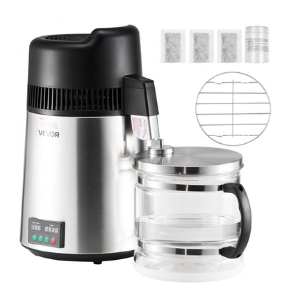 6L Water Distiller Home Countertop Purifier Machine 900W Stainless Steel