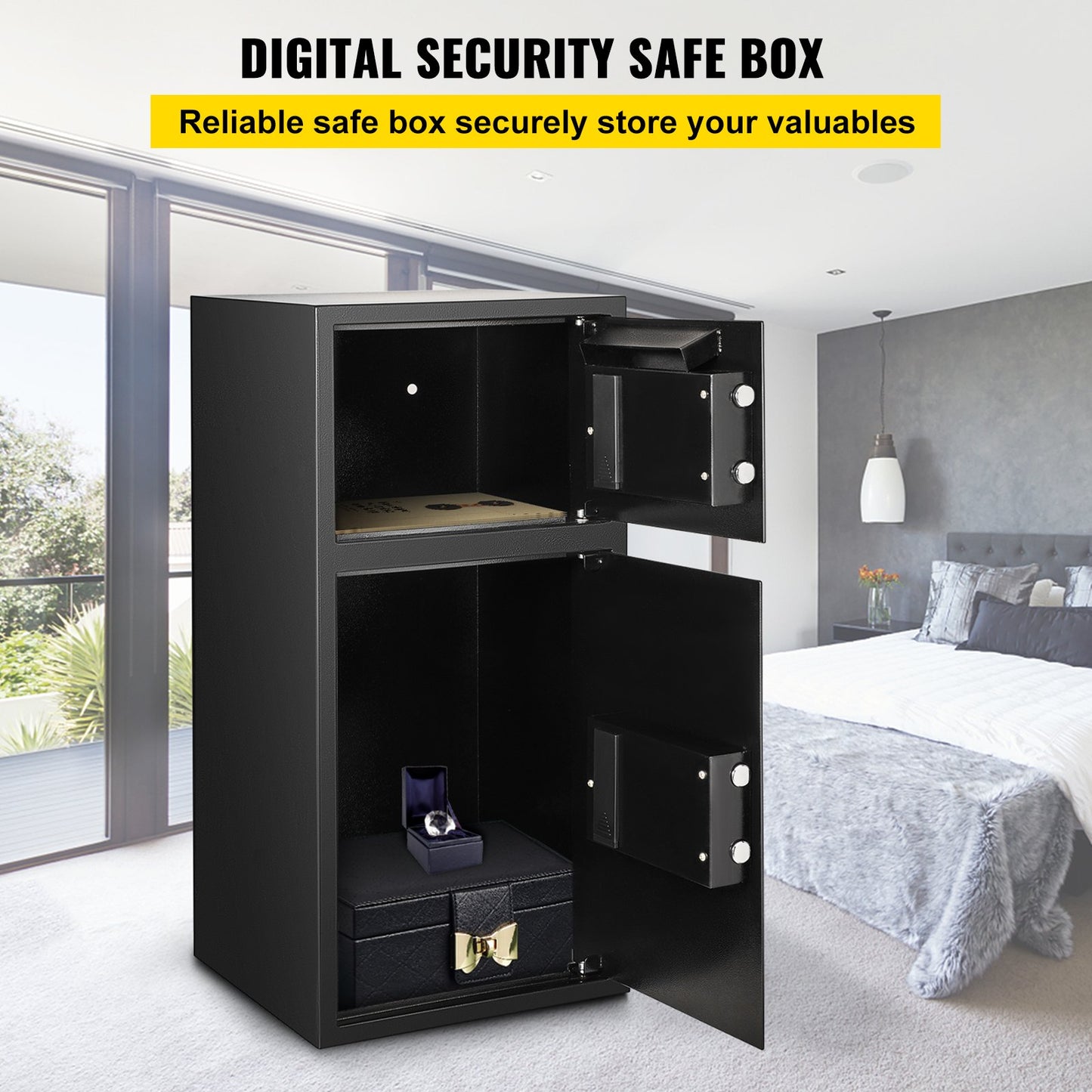 VEVOR Large Double Door Security Safe Box 2.6 Cubic Feet Steel Safe Box Strong Box