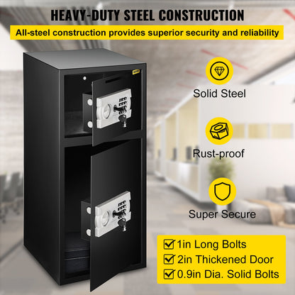 VEVOR Large Double Door Security Safe Box 2.6 Cubic Feet Steel Safe Box Strong Box