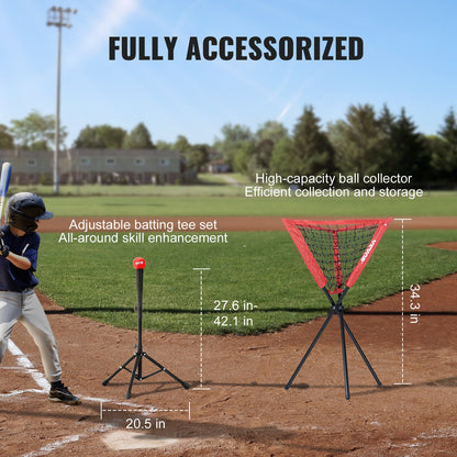 VEVOR 7x7 Baseball Softball Practice Net, Portable Baseball Training Net for Hitting