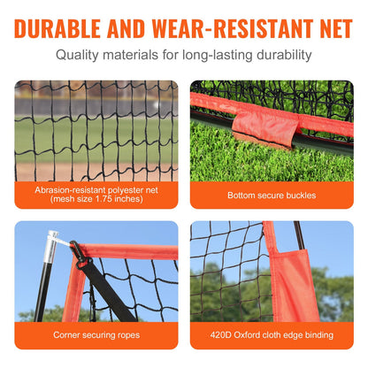 Portable Baseball Softball Practice Net with Bow Frame & Carry Bag, 2.13x1.78m