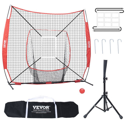 Portable Baseball Softball Practice Net with Bow Frame & Carry Bag, 2.13x1.78m