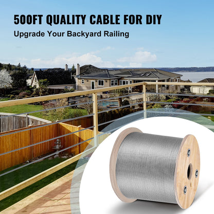 High-Strength 150m Stainless Steel Cable Reel, 4.76mm Diameter, 1678kg Breaking Strength