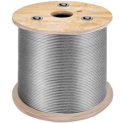 VEVOR 3/16 Inch 7x19 Stainless Steel Aircraft Cable Reel 500FT Stainless Steel Cable