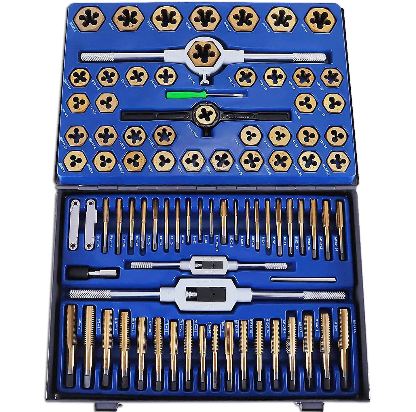 86-Piece Metric & SAE Tap and Die Set, Tungsten Steel, with Storage Case