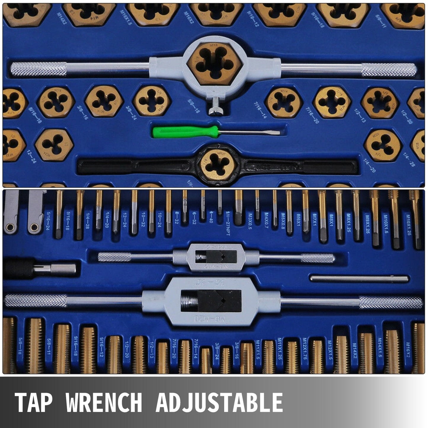 86-Piece Metric & SAE Tap and Die Set, Tungsten Steel, with Storage Case