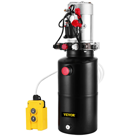 VEVOR Hydraulic Power Unit 12V DC Double Acting Hydraulic Pump 8 Quart Steel Reservoir