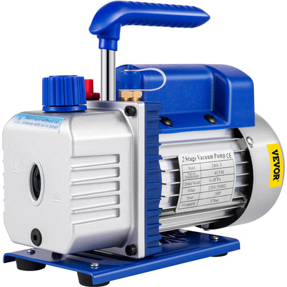 Vevor 9 CFM 1 HP Rotary 2 Stage Vacuum Pump Refrigerant Gauges Tools Air Condition