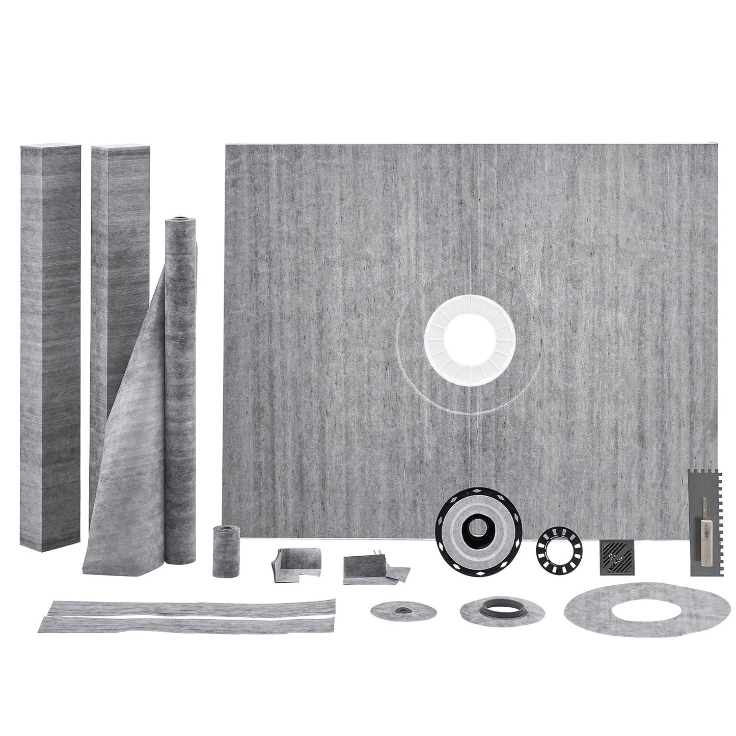 VEVOR Shower Curb Kit, 1219x1524mm, 60"x48" Shower Pan Kit with 50.8mm ABS Central