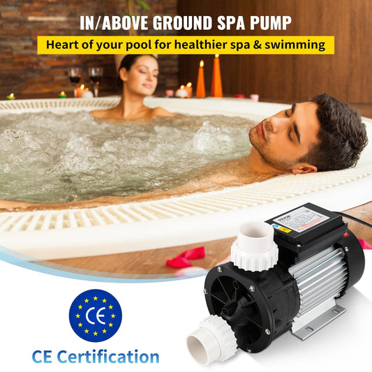 0.5 HP 370W Hot Tub Spa Pump, Single Speed, 220V, Water Circulation