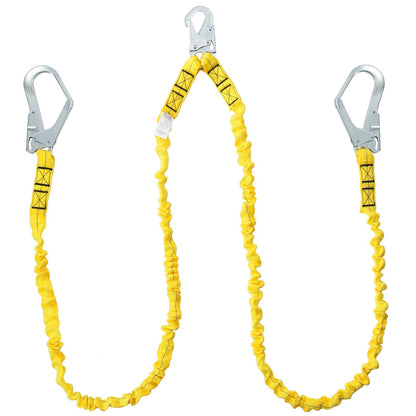 38mm Safety Lanyard 1.83m, Dual Hooks, Shock Absorbing, Yellow, ANSI Certified