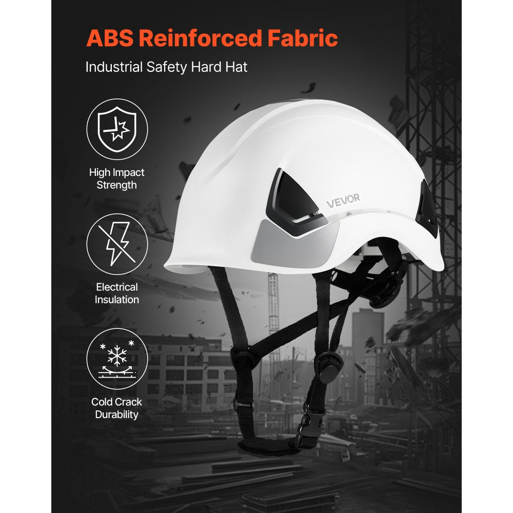 Construction Safety Helmet Vented Class C White Hardhat for Men & Women
