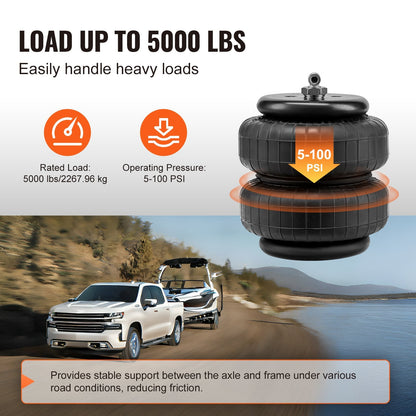 Air Springs Suspension Kit for 2001-2010 Chevy/GMC 2500/3500HD, 5,000 kg Load