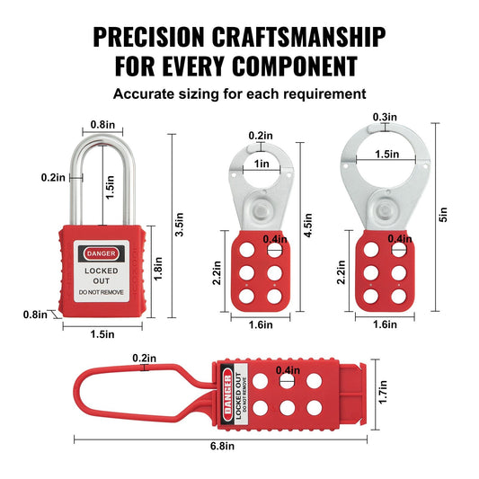 26-Piece Electrical Safety Lockout Kit with Padlocks, Hasps, and Tags