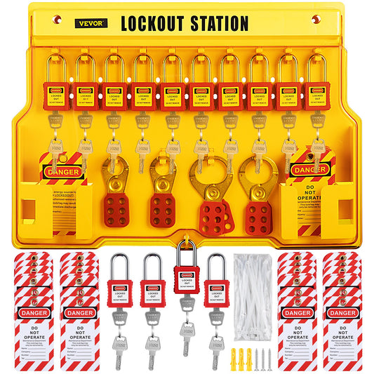 VEVOR 58 PCS Lockout Tagout Kits, Electrical Safety Loto Kit Includes Padlocks,