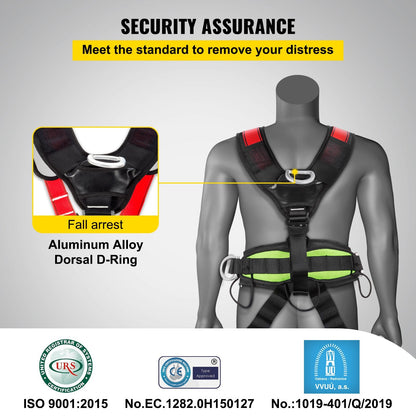 Safety Climbing Harness for Rock Climbing and Rappelling, Adjustable Straps