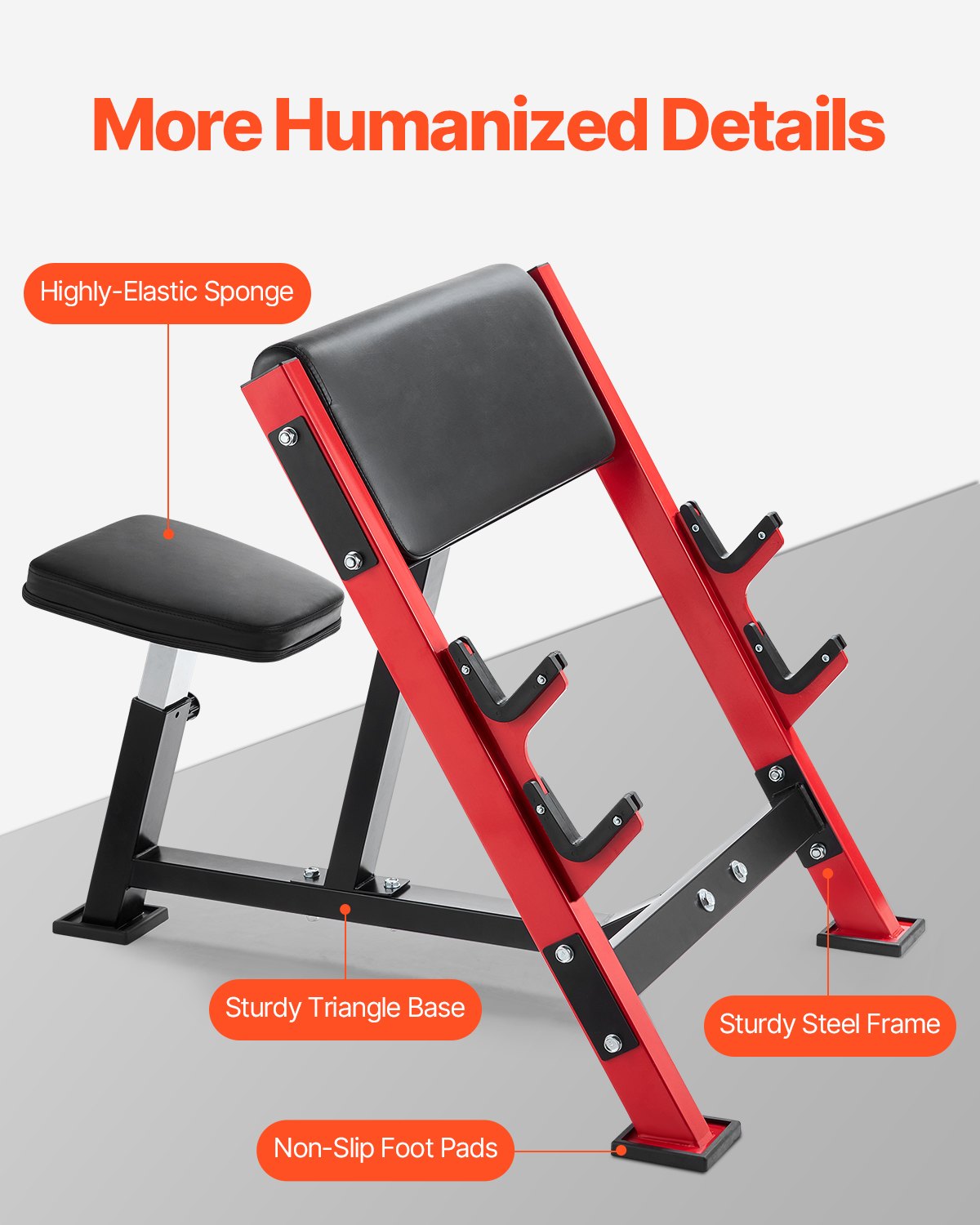 Preacher Curl Bench, Strength Training Benches, Max load 660 LBS Home Gym Fitness Equipment, Seated Arm Isolated Barbell Dumbbell Bicep Station, Adjustable Weight Bench with Bar Holders