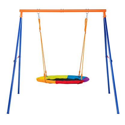 Backyard A-Frame Saucer Swing Set with 1m Seat and 199.6kg Capacity