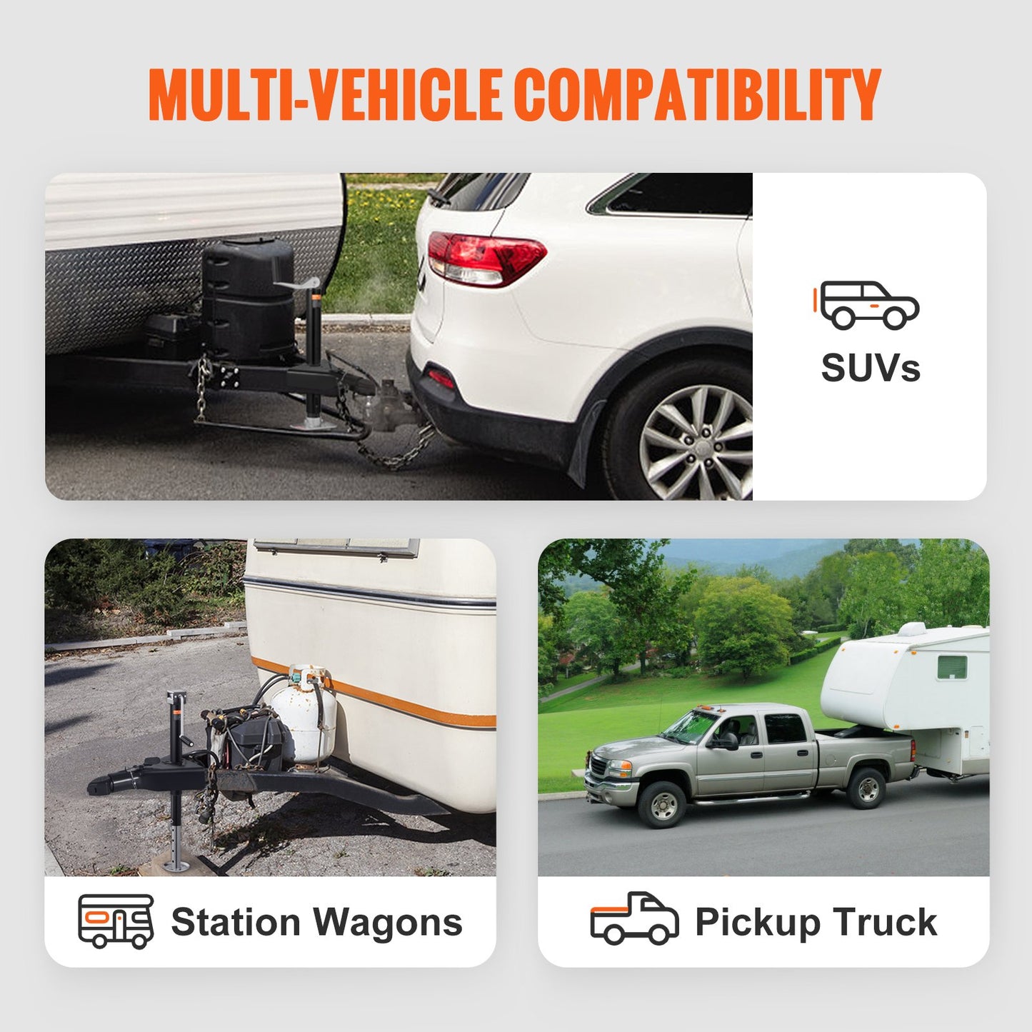 VEVOR A-Frame Trailer Coupler, Fits 2-Inch Hitch Ball Size, 7000 lbs Towing Capacity,