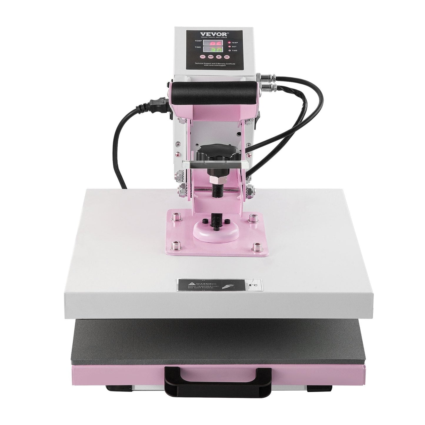 15x15m Slide-Out Heat Press Machine for T-Shirts, Pink, Beginner-Friendly